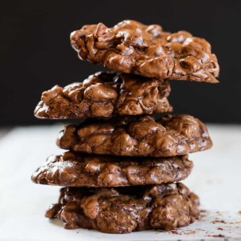 stack of chunky double chocolate whopper cookies