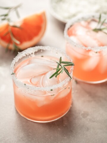 Italian Greyhound Cocktail with Rosemary Sugar