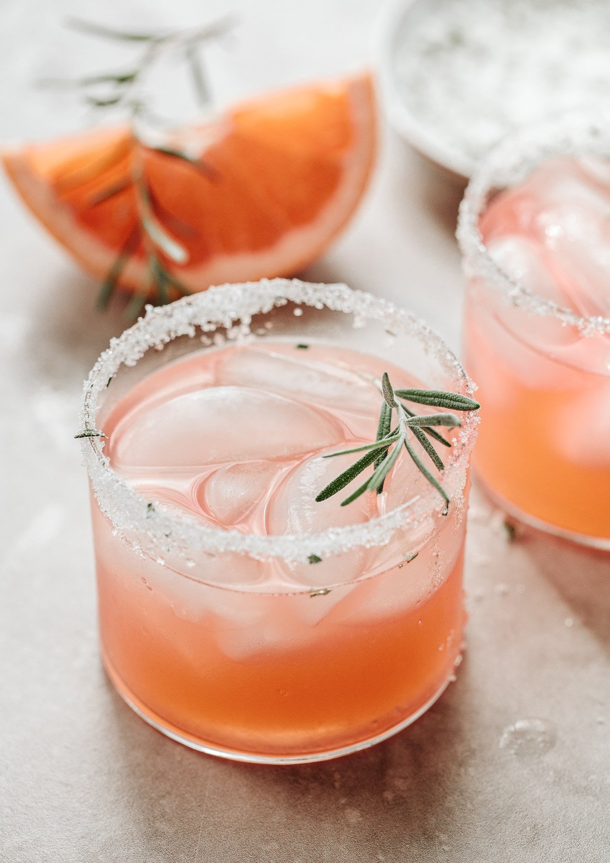 Italian Greyhound Cocktail with Rosemary Sugar - Familystyle Food