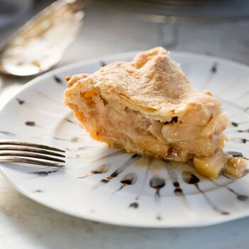 slice of homemade apple pie with lemon butter crust recipe