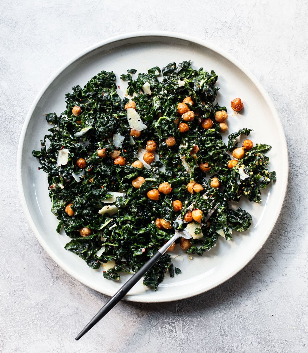 Tuscan Kale Salad With Smoky Roasted Chickpeas Familystyle Food