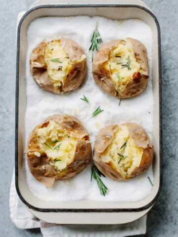The Ultimate Baked Potato - Salt-Roasted Potatoes with Rosemary Butter