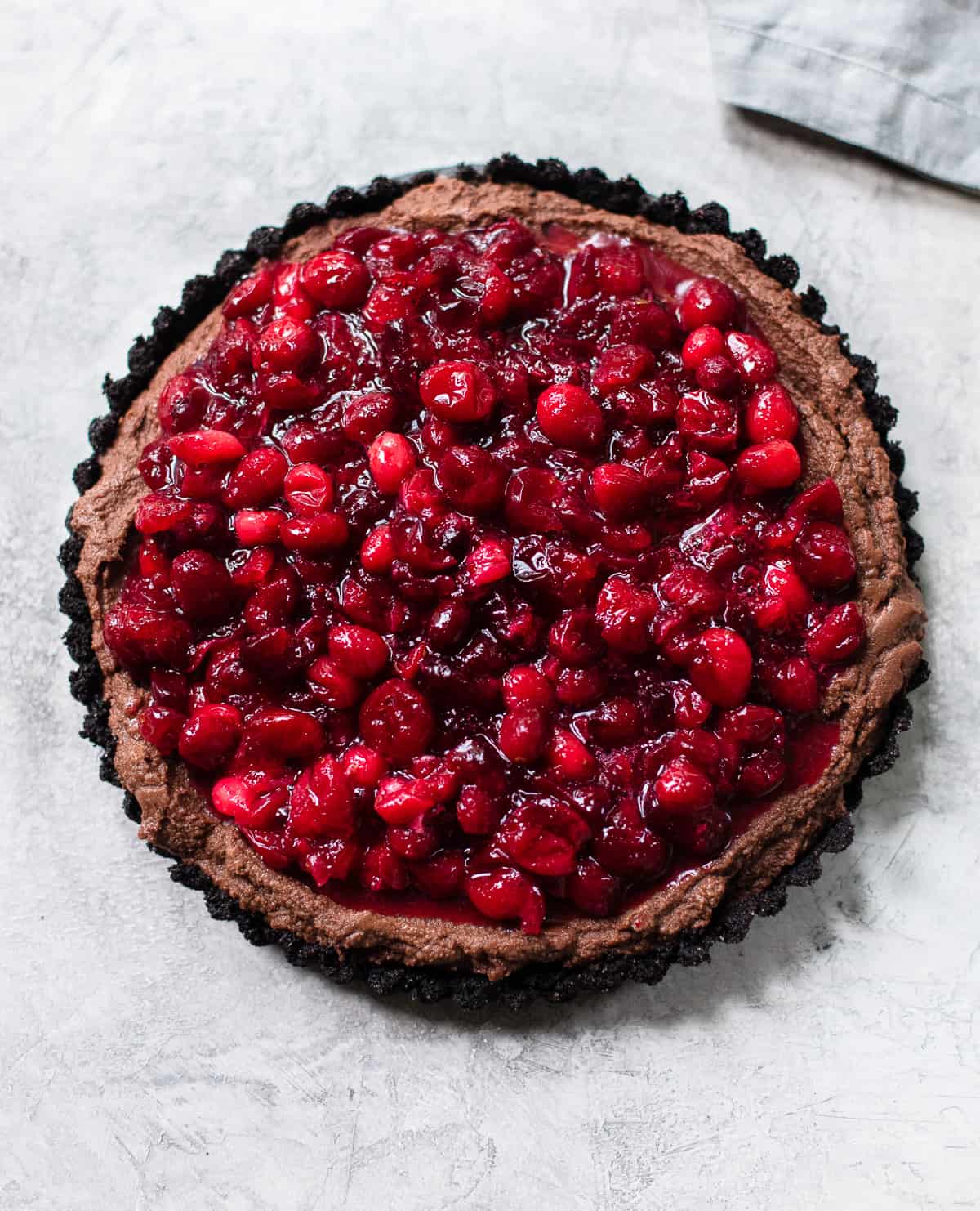 chocolate cranberry curd tart