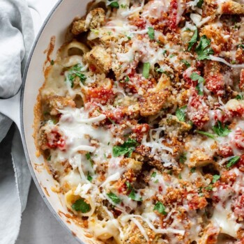 Baked Eggplant Parm Mac and Cheese