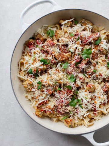 Baked Eggplant Parm Mac and Cheese