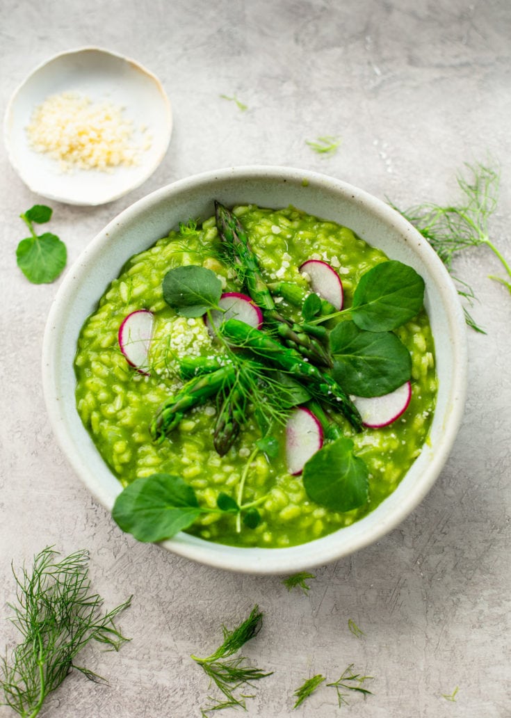Asparagus Risotto Verde Familystyle Food