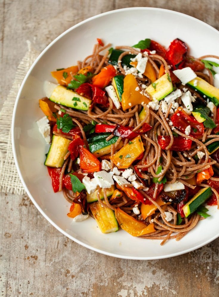 Roasted Vegetable Pasta Familystyle Food