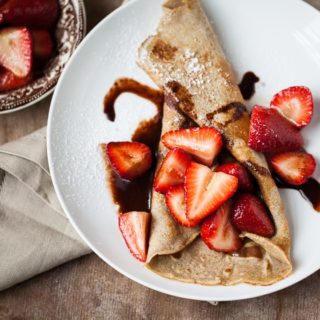 Buckwheat Crepes with Strawberries and Chocolate