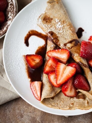 Buckwheat Crepes with Strawberries and Chocolate