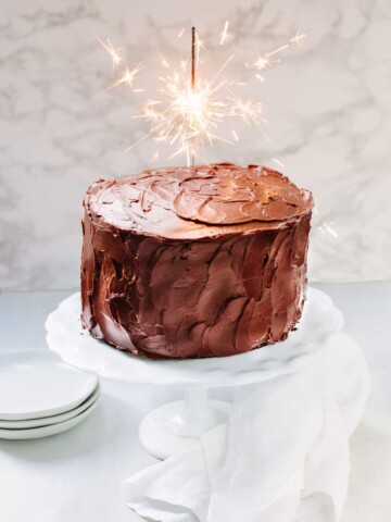 Chocolate Birthday Cake with Chocolate Ganache