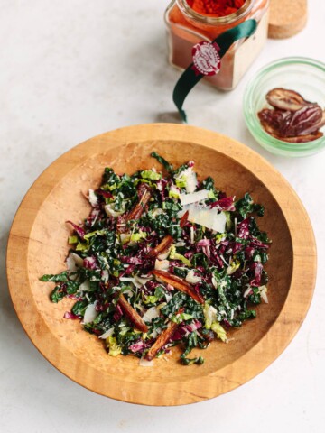 Chopped Kale Salad with Dates and Goat Cheese