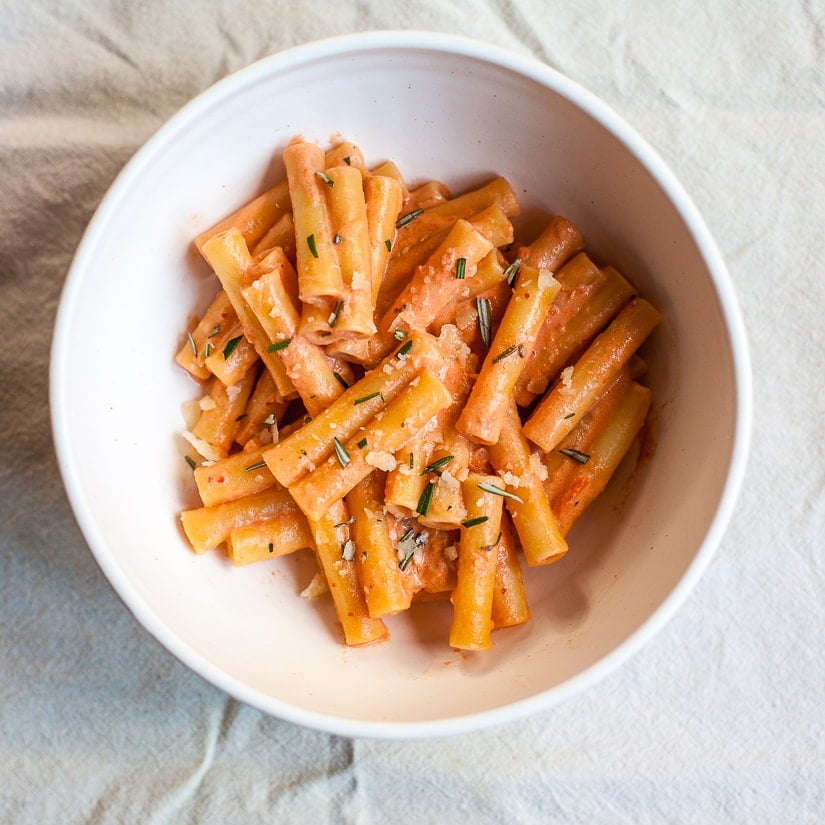 Pasta with Creamy Tomato and Gin Sauce | Familystyle Food