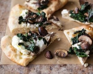 Tuscan Kale, Ricotta and Mushroom Pizza - Familystyle Food