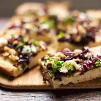 gorgonzola focaccia with caramelized onion