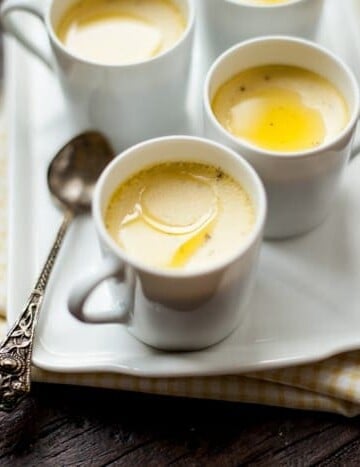 olive oil and vanilla French custard pots