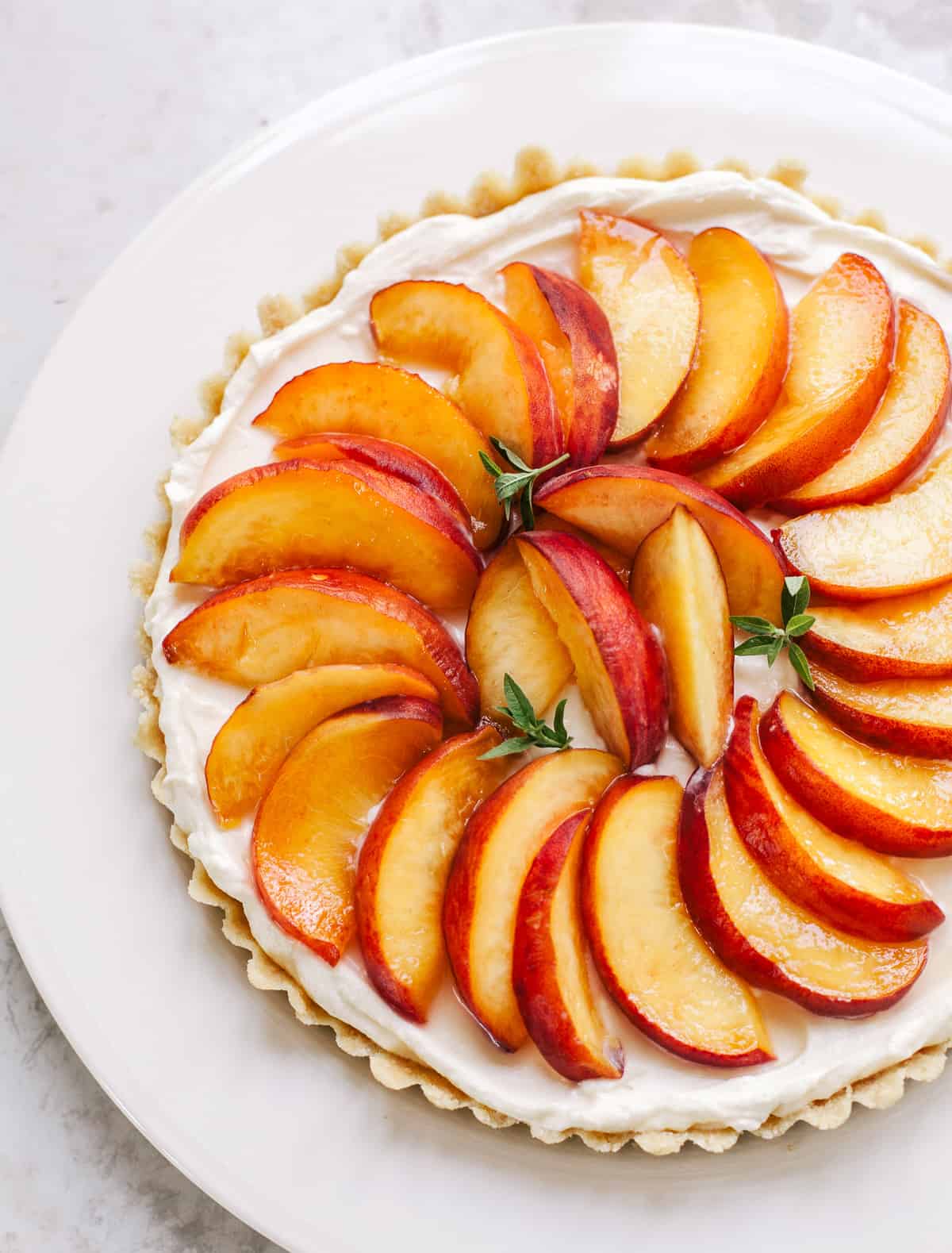 No-Bake Peach Cream Tart | Familystyle Food