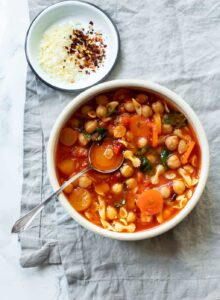 Chickpea and Pasta Vegetable Soup (pasta e fagioli)