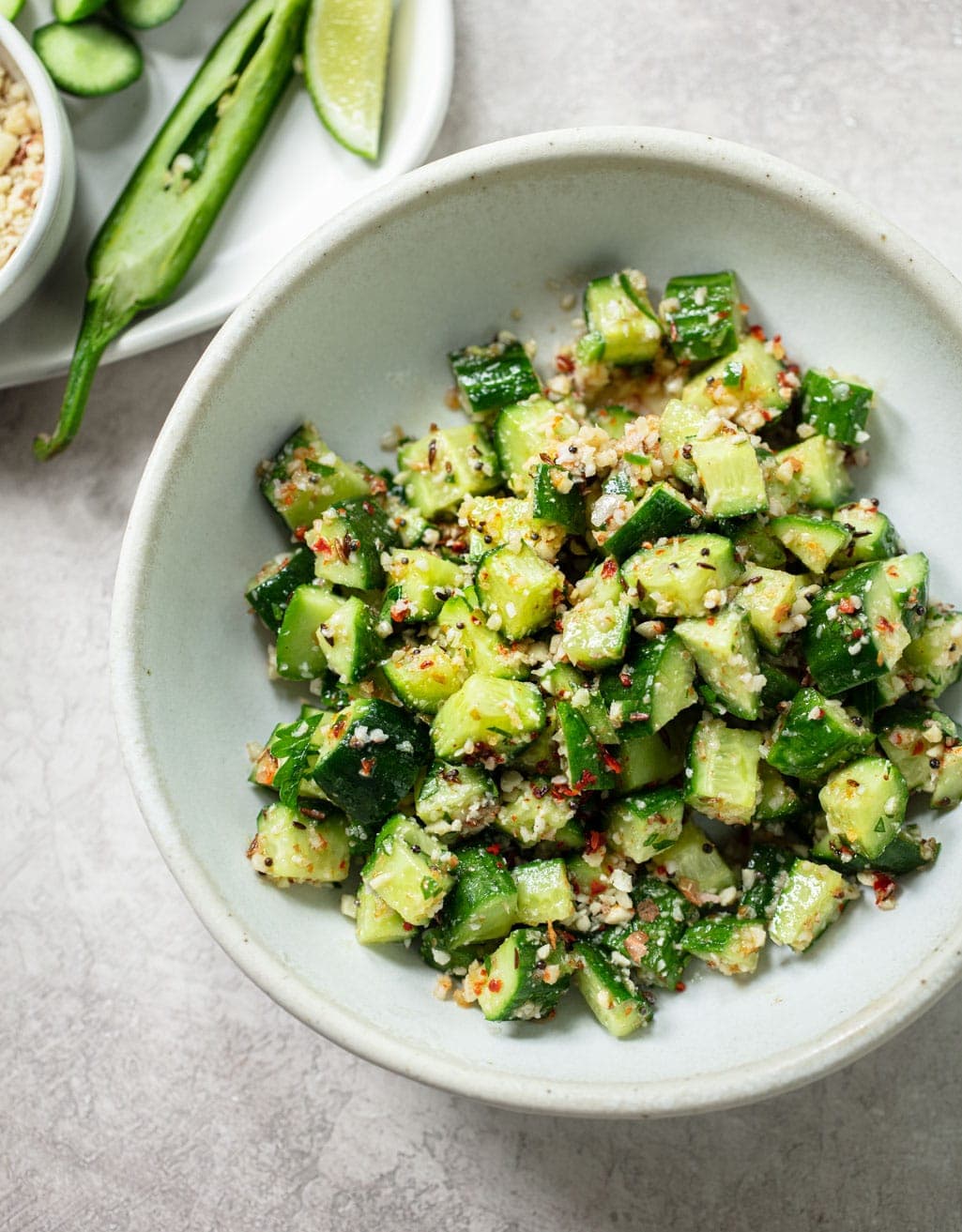 Spicy Indian Cucumber Salad - Familystyle Food