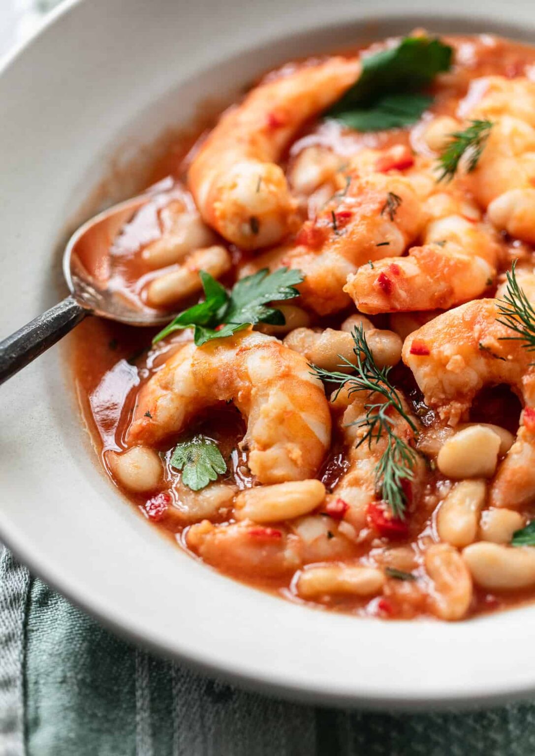 Spicy Garlic Shrimp with Rosemary White Beans Familystyle Food