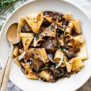 Papparedelle Pasta with Mushroom Ragu