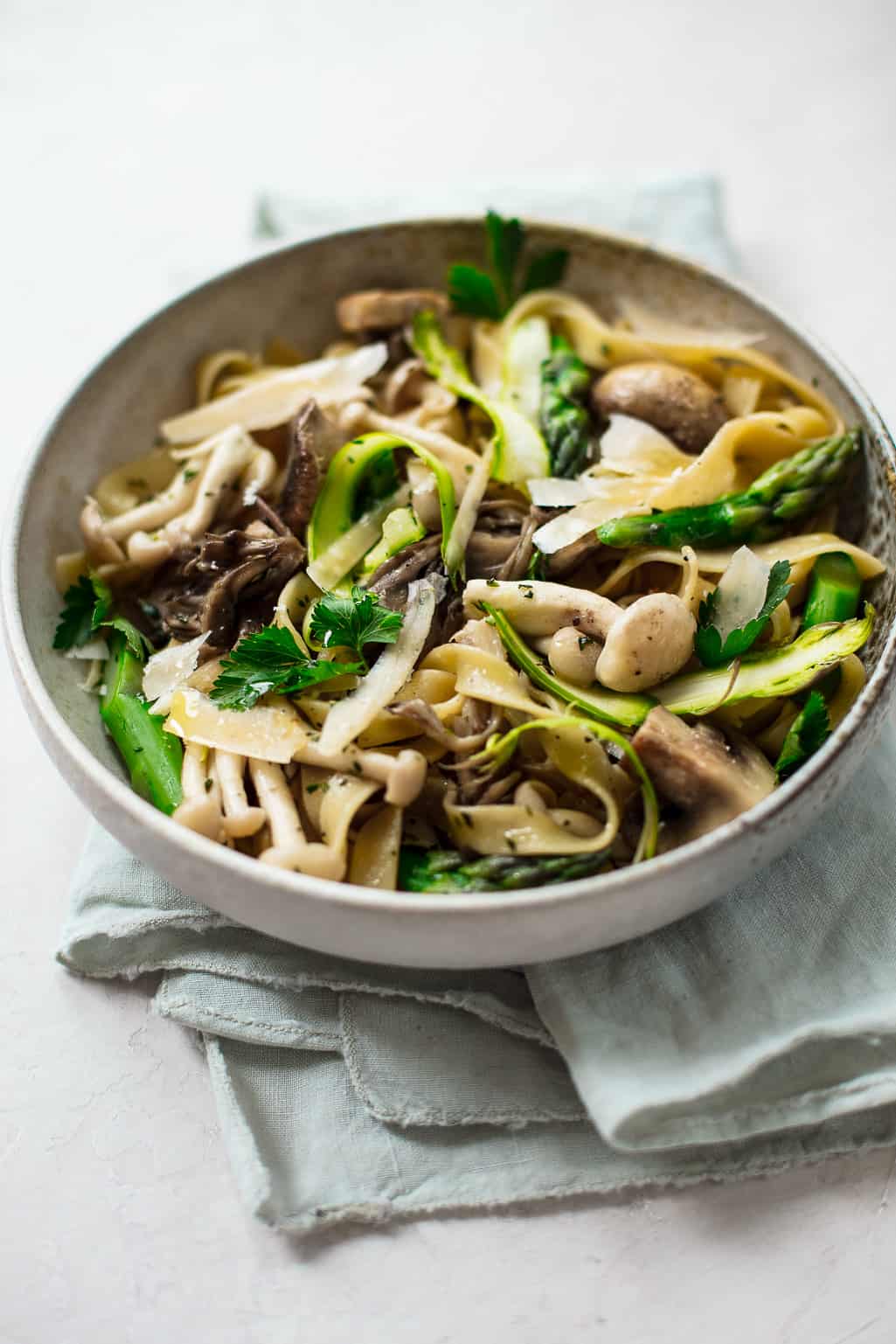 Mushroom Asparagus Pasta - Familystyle Food