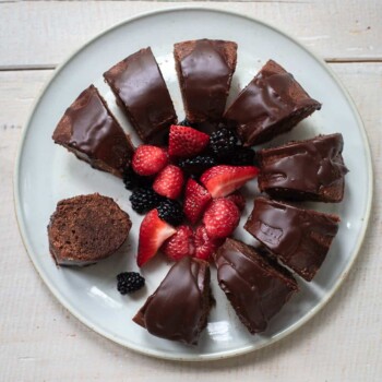 Glazed Italian Chocolate Ring Cake with Berries
