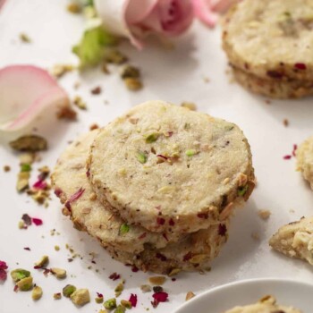 Rose Pistachio Shortbread Cookies