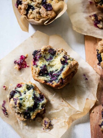 Big Blueberry Buttermilk Crumble Muffins