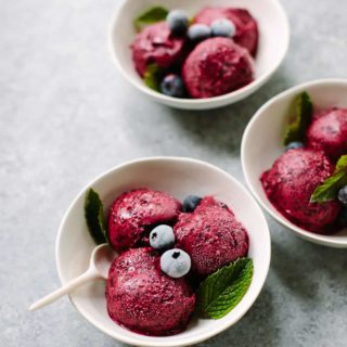 Easy 3-Ingredient Blueberry Sorbet