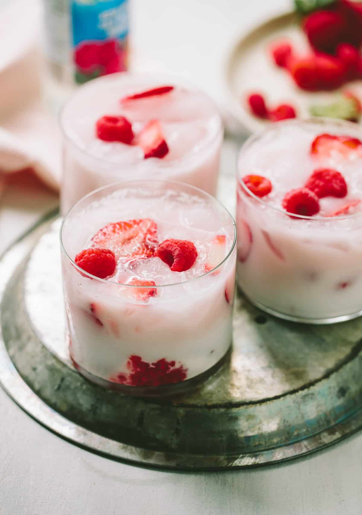 Rosewater And Strawberry Mocktail Smash