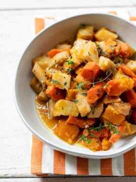 Slow Cooker Root Vegetables with Apple Cider Glaze