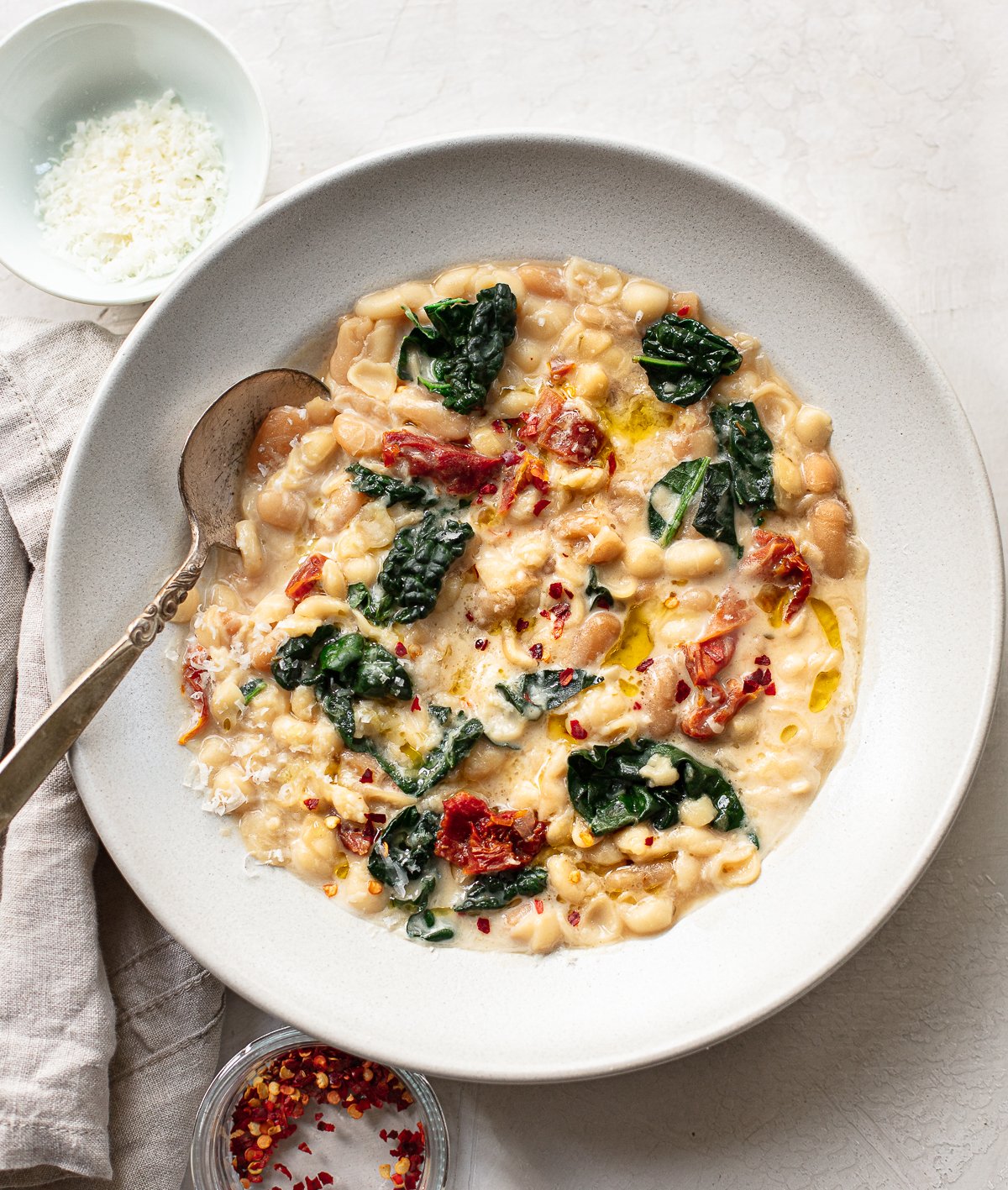 Creamy Pasta Fagioli Soup with Kale