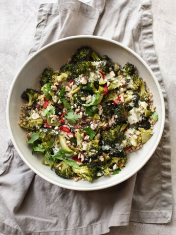 Roasted Broccoli Salad with Couscous