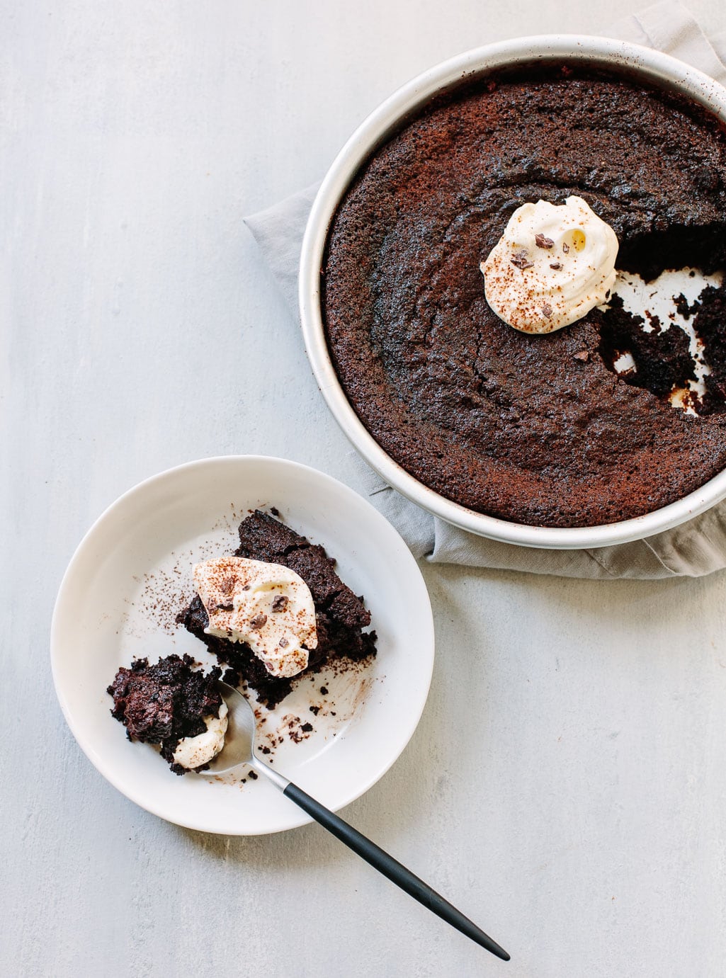 Flourless Mexican Chocolate Pudding Cake - Familystyle Food