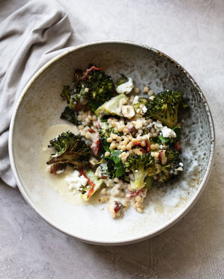 Roasted Broccoli Salad with Couscous Familystyle Food