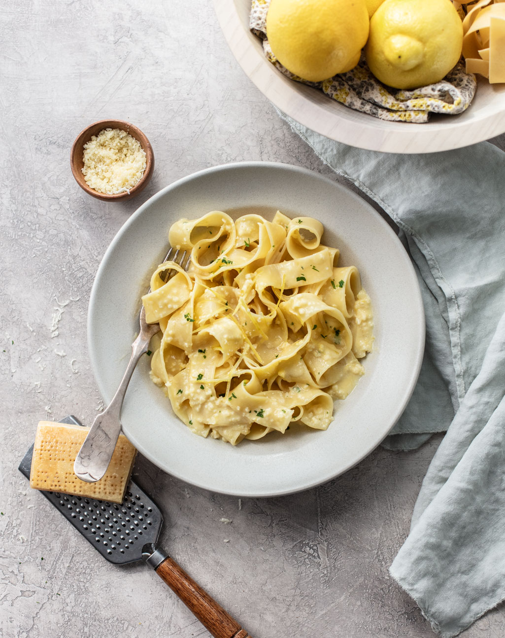 Pappardelle al Limone {Creamy Lemon Pasta}