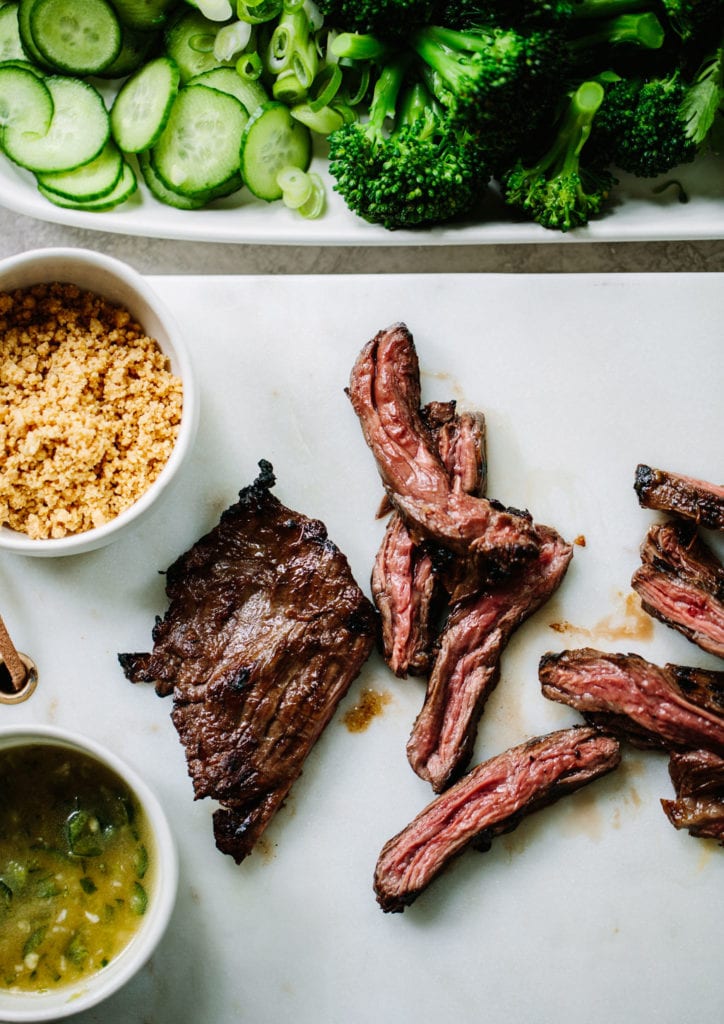 Warm Thai Steak Salad with Rice Noodles