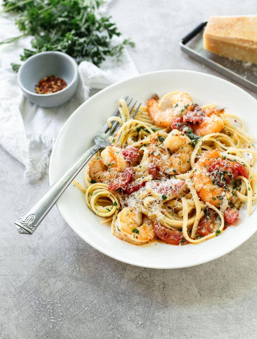 Garlic Butter Shrimp Pasta - Familystyle Food