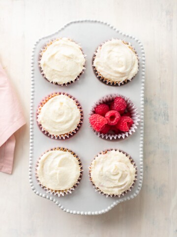 Raspberry-Filled Vanilla Cupcakes