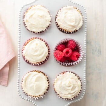 Fresh Raspberry-Filled Vanilla Cupcakes
