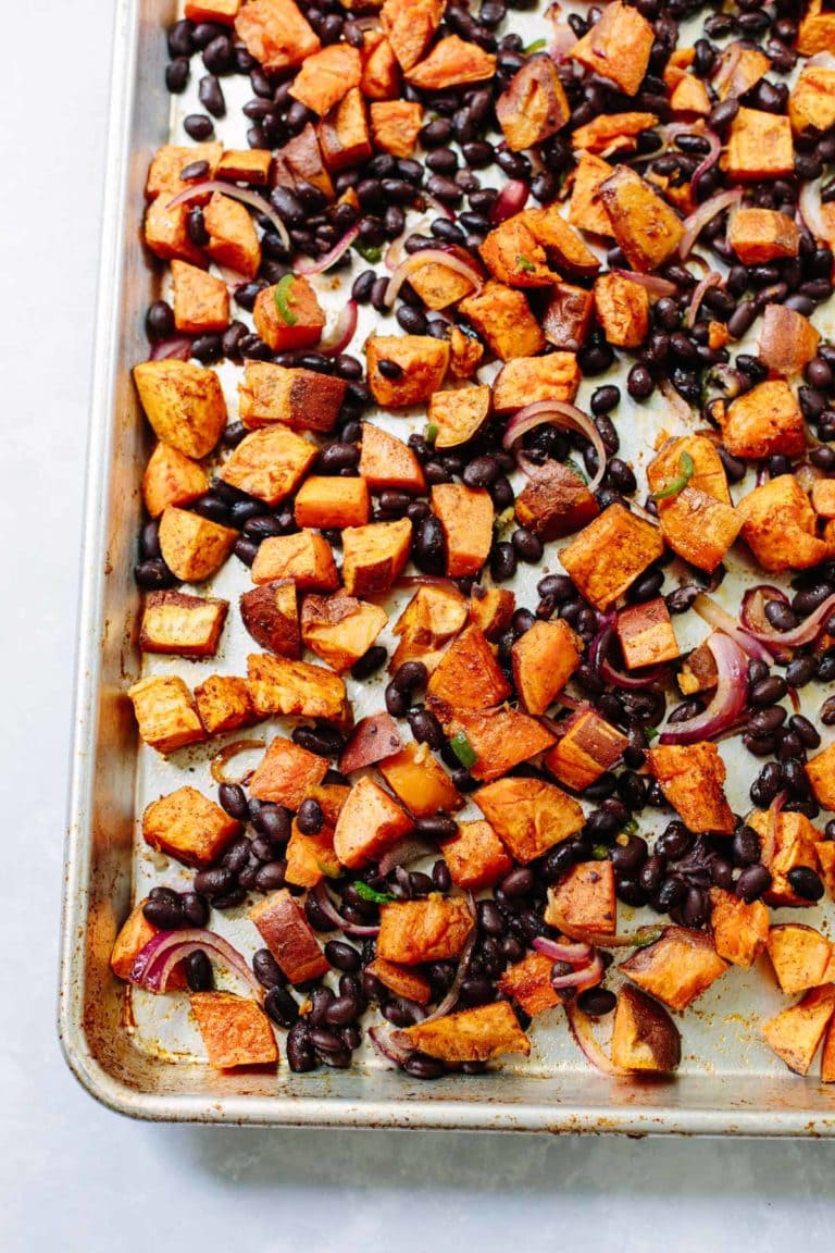 CuminRoasted Sweet Potatoes with Black Beans Familystyle Food