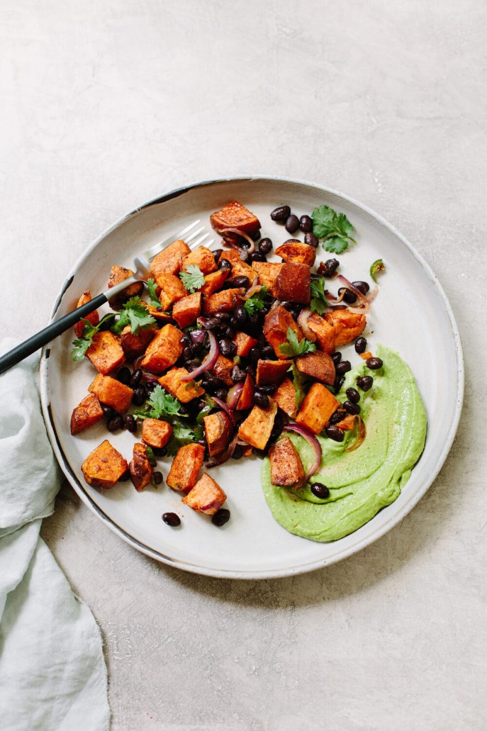 CuminRoasted Sweet Potatoes with Black Beans Familystyle Food