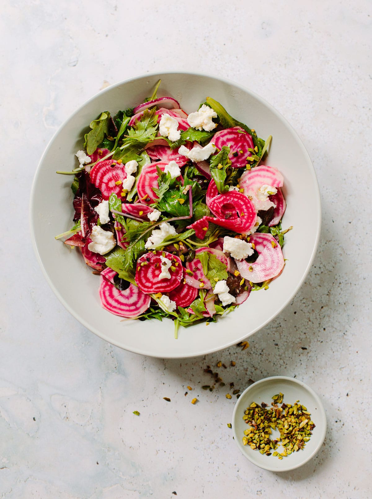 Candy Cane Beet Salad with Goat Cheese Familystyle Food