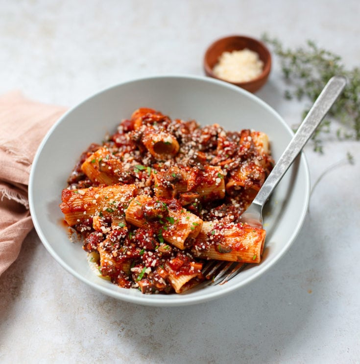 Mushroom Bolognese Pasta