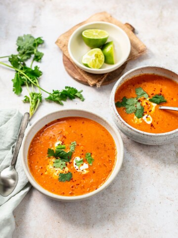 Thai Coconut Red Lentil Soup (Vegan)