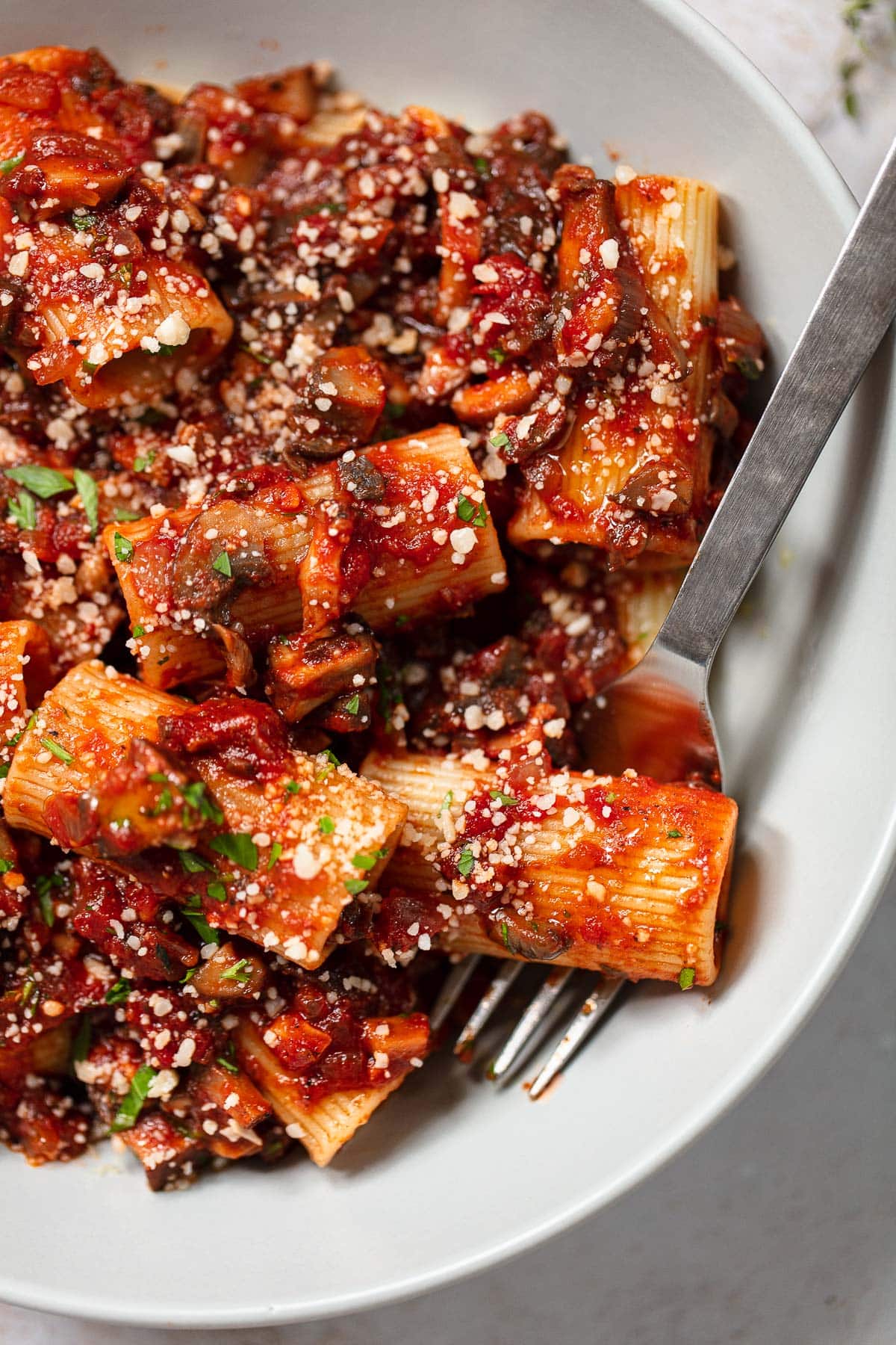 Mushroom Bolognese Pasta
