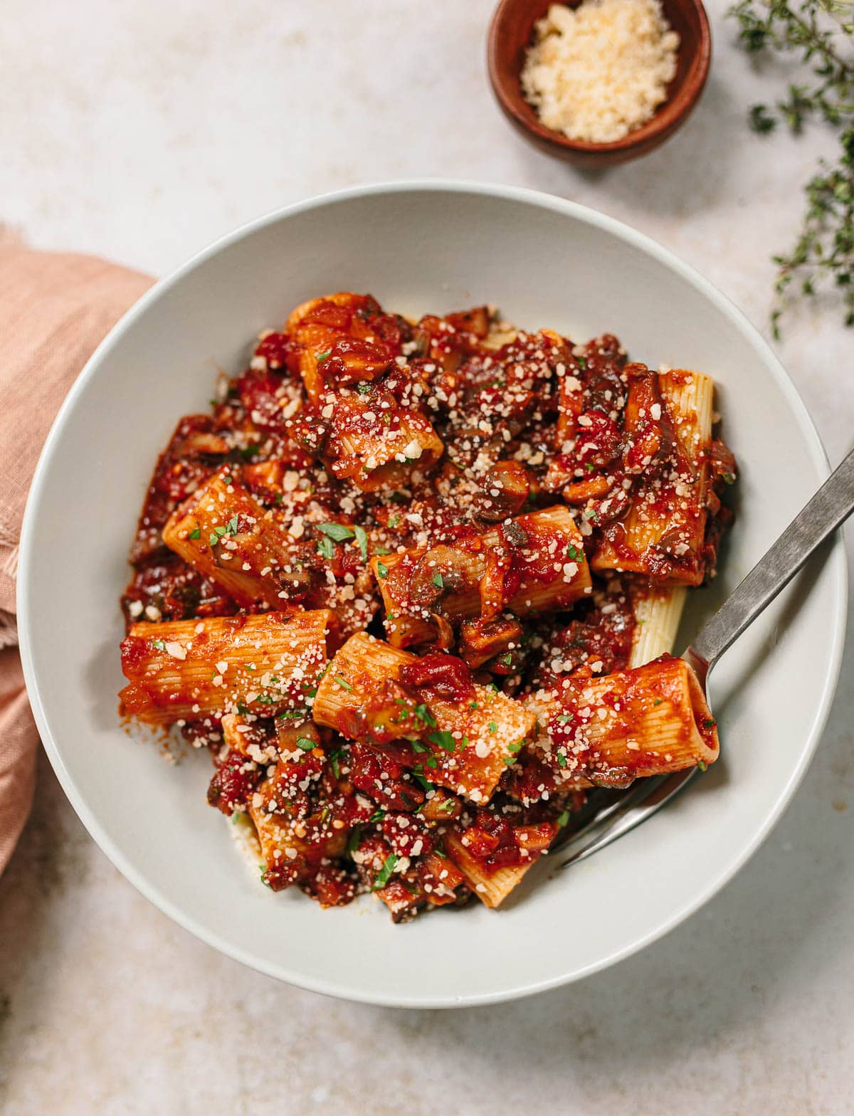 Mushroom Bolognese Pasta