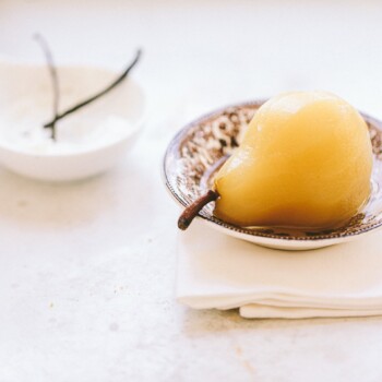 Prosecco Poached Pears with Vanilla Ricotta