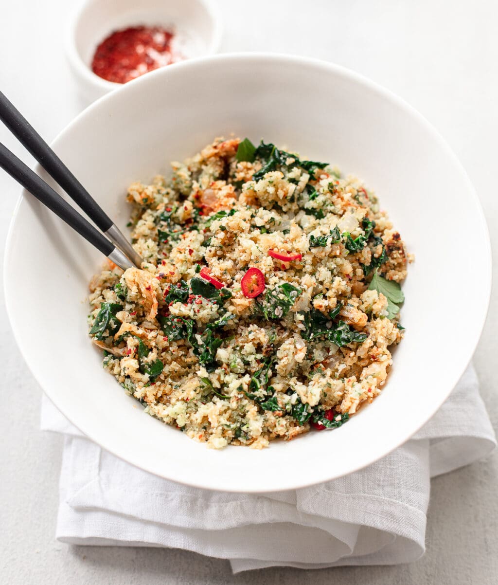 Cauliflower Fried Rice with Kimchi Familystyle Food