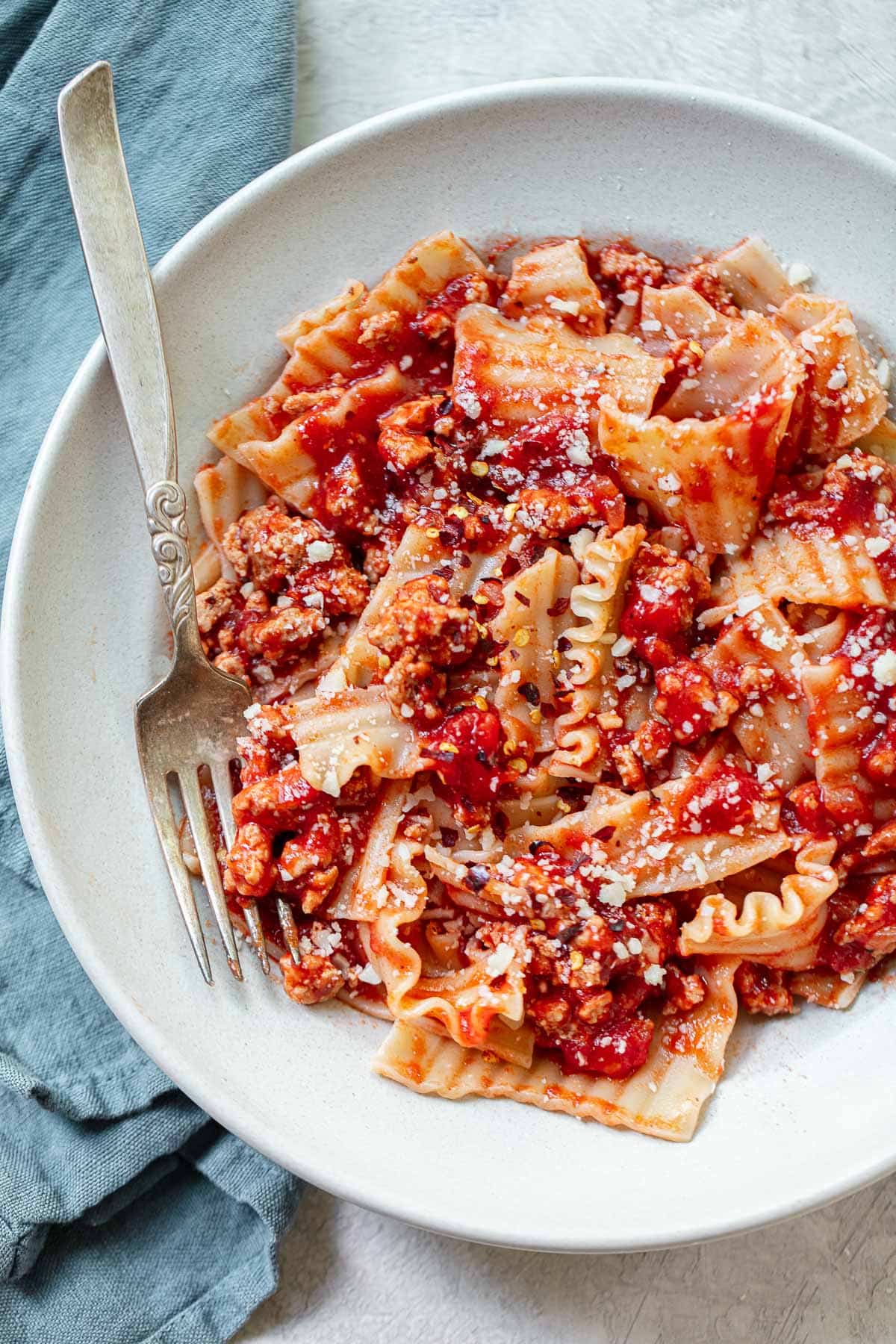 Pasta with Quick Meat Sauce Familystyle Food